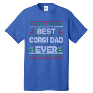 Best Corgi Dad Ever Christmas Pajamas Matching Ugly Xmas Gift Tall T-Shirt