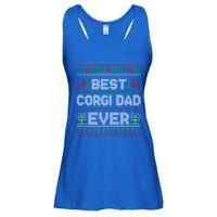 Best Corgi Dad Ever Christmas Pajamas Matching Ugly Xmas Gift Ladies Essential Flowy Tank