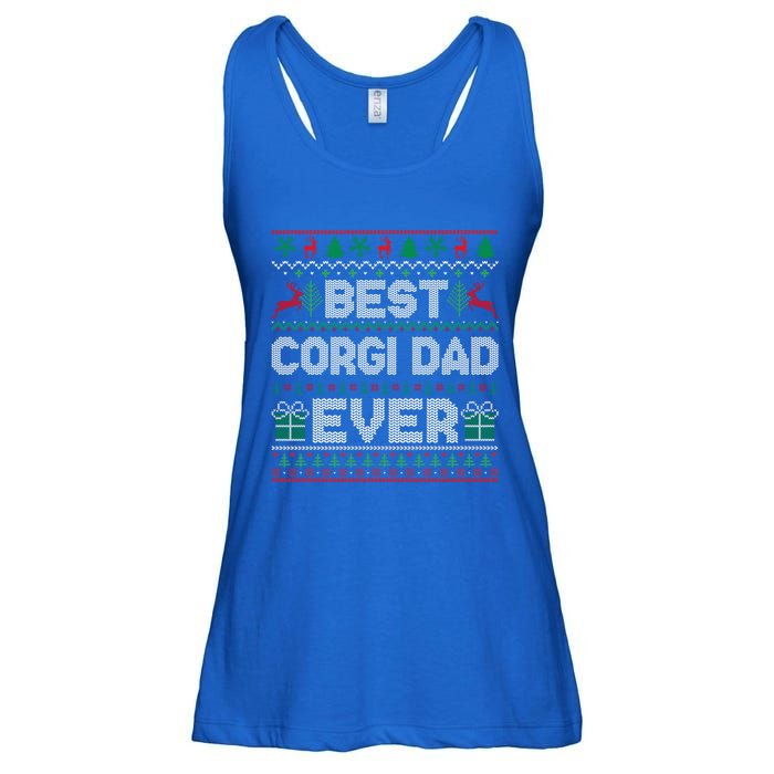 Best Corgi Dad Ever Christmas Pajamas Matching Ugly Xmas Gift Ladies Essential Flowy Tank