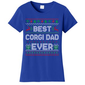 Best Corgi Dad Ever Christmas Pajamas Matching Ugly Xmas Gift Women's T-Shirt