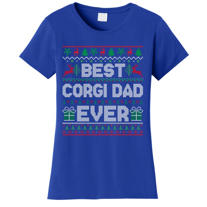 Best Corgi Dad Ever Christmas Pajamas Matching Ugly Xmas Gift Women's T-Shirt