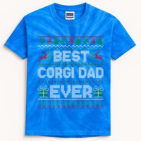 Best Corgi Dad Ever Christmas Pajamas Matching Ugly Xmas Gift Kids Tie-Dye T-Shirt