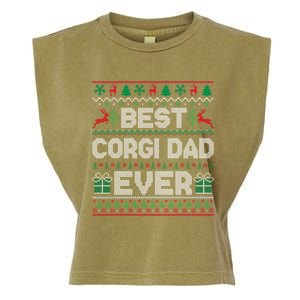 Best Corgi Dad Ever Christmas Pajamas Matching Ugly Xmas Gift Garment-Dyed Women's Muscle Tee