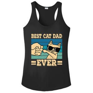 Best Cat Dad Ever Funny Cat Retro Men Ladies PosiCharge Competitor Racerback Tank