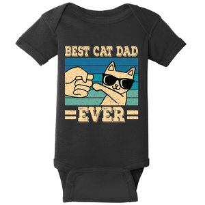 Best Cat Dad Ever Funny Cat Retro Men Baby Bodysuit