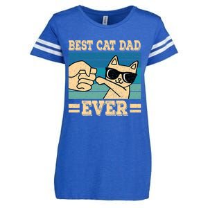 Best Cat Dad Ever Funny Cat Retro Men Enza Ladies Jersey Football T-Shirt