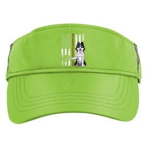 Border Collie Dad Dog American Flag Border Collie Outfit Adult Drive Performance Visor