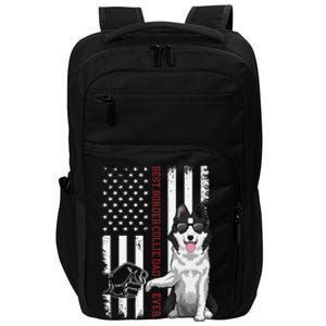 Border Collie Dad Dog American Flag Border Collie Outfit Impact Tech Backpack