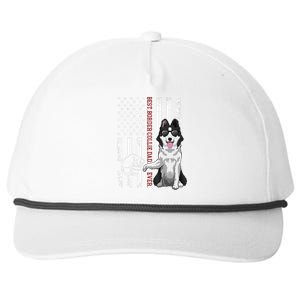 Border Collie Dad Dog American Flag Border Collie Outfit Snapback Five-Panel Rope Hat