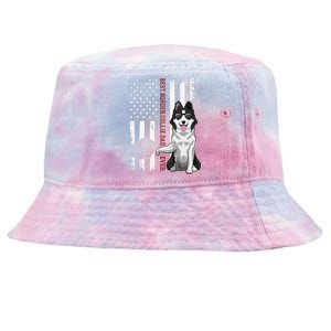 Border Collie Dad Dog American Flag Border Collie Outfit Tie-Dyed Bucket Hat