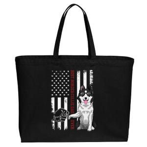 Border Collie Dad Dog American Flag Border Collie Outfit Cotton Canvas Jumbo Tote