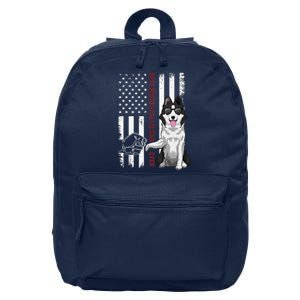 Border Collie Dad Dog American Flag Border Collie Outfit 16 in Basic Backpack