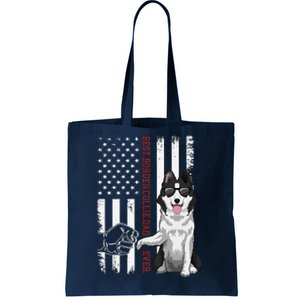 Border Collie Dad Dog American Flag Border Collie Outfit Tote Bag