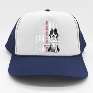 Border Collie Dad Dog American Flag Border Collie Outfit Trucker Hat