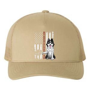 Border Collie Dad Dog American Flag Border Collie Outfit Yupoong Adult 5-Panel Trucker Hat