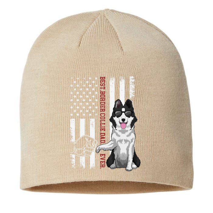 Border Collie Dad Dog American Flag Border Collie Outfit Sustainable Beanie