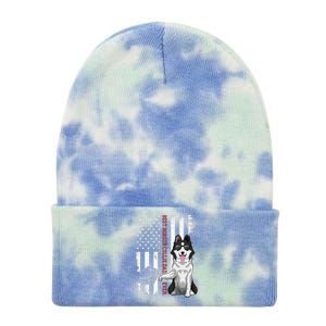 Border Collie Dad Dog American Flag Border Collie Outfit Tie Dye 12in Knit Beanie