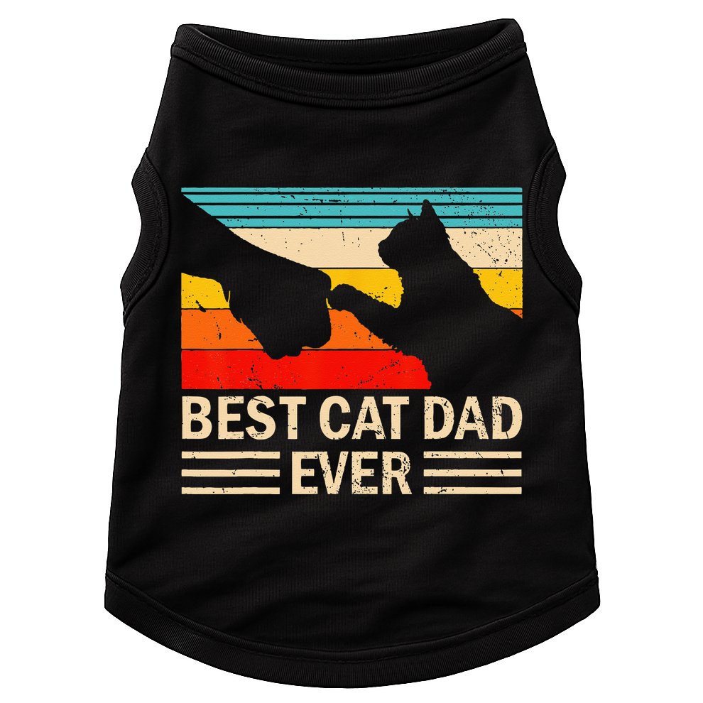 Best Cat Dad Ever Funny Vintage Cat Daddy Doggie Tank