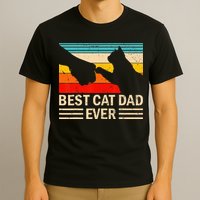 Best Cat Dad Ever Funny Vintage Cat Daddy T-Shirt