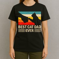 Best Cat Dad Ever Funny Vintage Cat Daddy T-Shirt