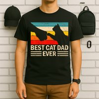 Best Cat Dad Ever Funny Vintage Cat Daddy T-Shirt