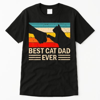 Best Cat Dad Ever Funny Vintage Cat Daddy Tall T-Shirt