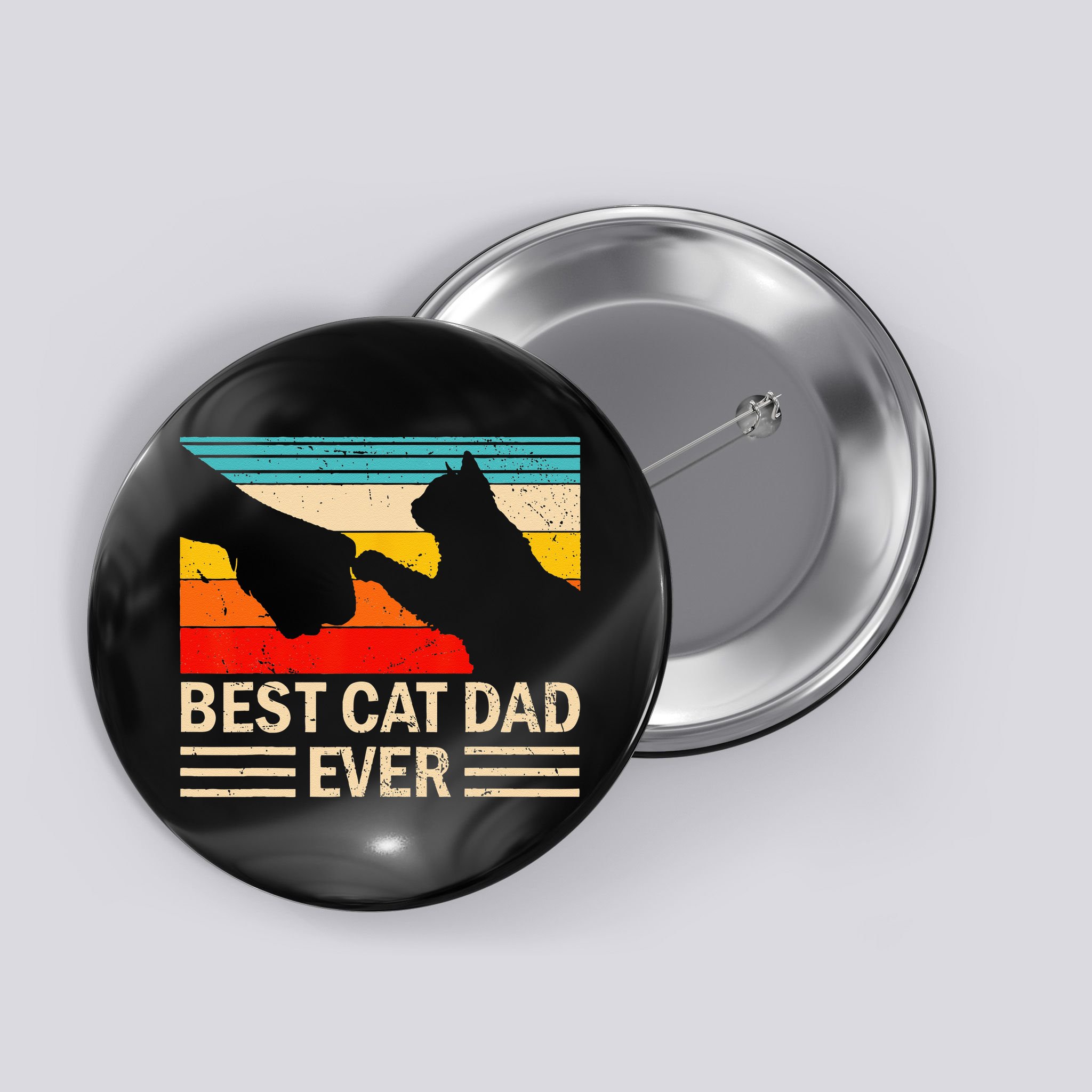 Best Cat Dad Ever Funny Vintage Cat Daddy Button