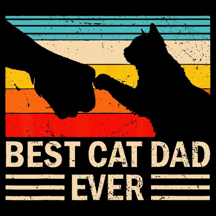 Best Cat Dad Ever Funny Vintage Cat Daddy Button