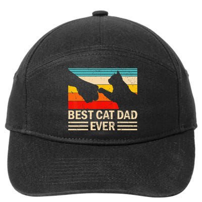 Best Cat Dad Ever Funny Vintage Cat Daddy 7-Panel Snapback Hat
