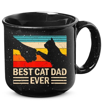Best Cat Dad Ever Funny Vintage Cat Daddy 15oz Campfire Ceramic Mug