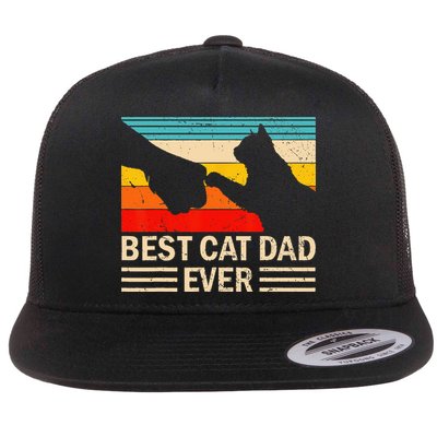 Best Cat Dad Ever Funny Vintage Cat Daddy Flatbill Hat