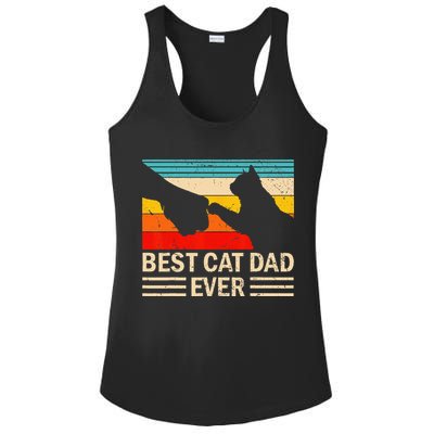 Best Cat Dad Ever Funny Vintage Cat Daddy Ladies PosiCharge Competitor Racerback Tank