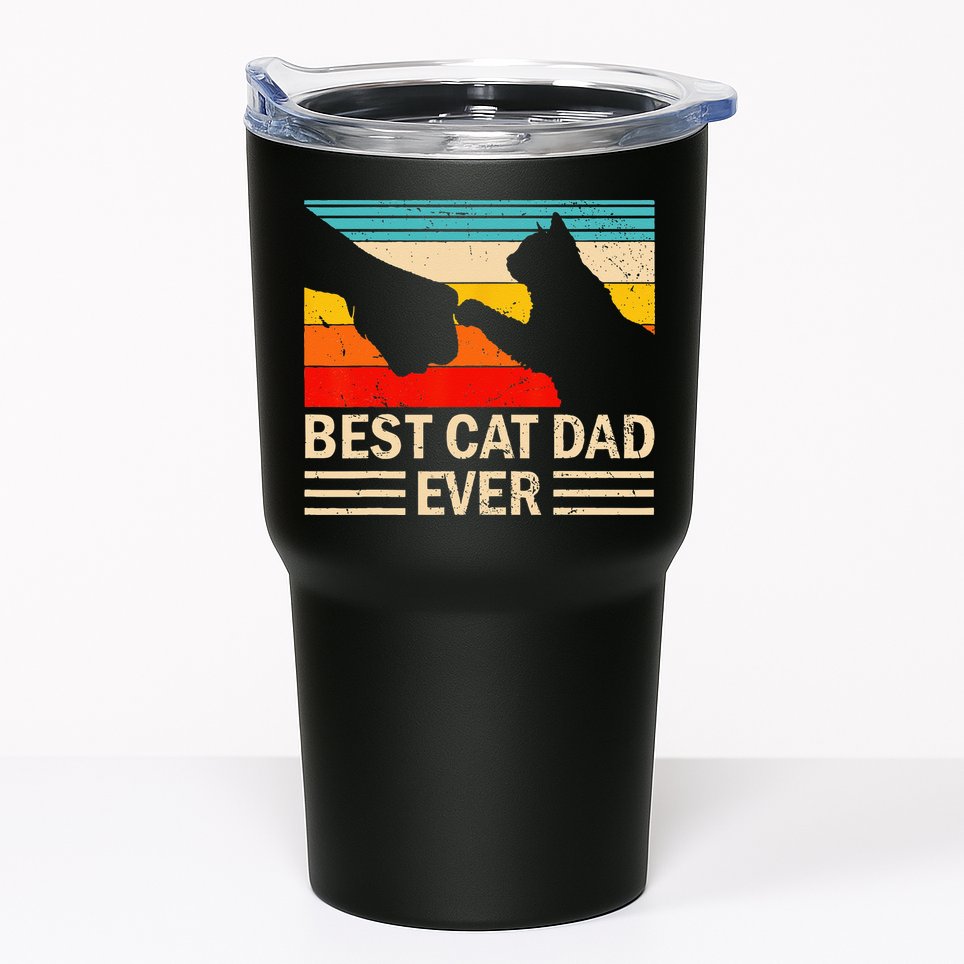 Best Cat Dad Ever Funny Vintage Cat Daddy Tumbler