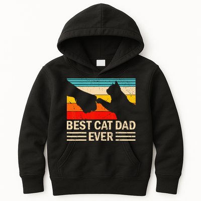 Best Cat Dad Ever Funny Vintage Cat Daddy Kids Hoodie