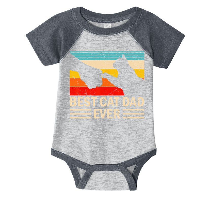 Best Cat Dad Ever Funny Vintage Cat Daddy Infant Baby Jersey Bodysuit