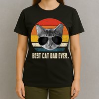 Best Cat Dad Ever Shirt Vintage Retro Cat Daddy Cat Father TShirt T-Shirt