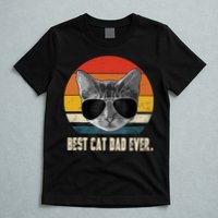 Best Cat Dad Ever Shirt Vintage Retro Cat Daddy Cat Father TShirt T-Shirt