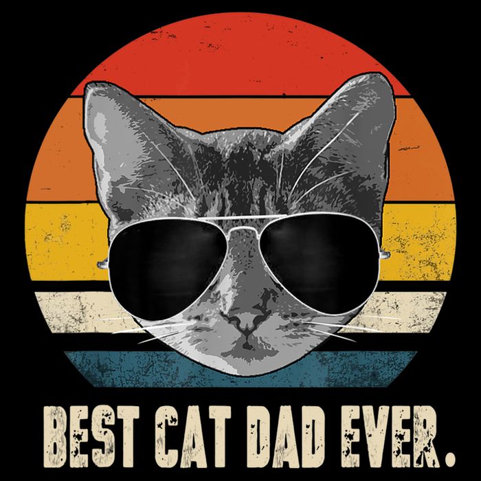 Best Cat Dad Ever Shirt Vintage Retro Cat Daddy Cat Father TShirt Backpack