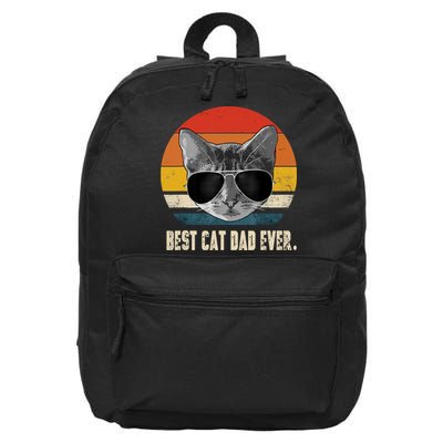 Best Cat Dad Ever Shirt Vintage Retro Cat Daddy Cat Father TShirt 16 in Basic Backpack