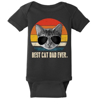Best Cat Dad Ever Shirt Vintage Retro Cat Daddy Cat Father TShirt Baby Bodysuit