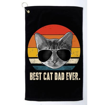 Best Cat Dad Ever Shirt Vintage Retro Cat Daddy Cat Father TShirt Golf Towel