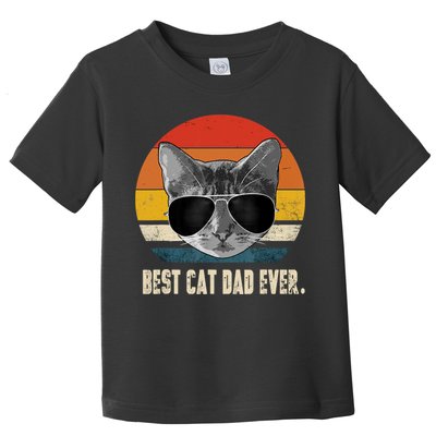 Best Cat Dad Ever Shirt Vintage Retro Cat Daddy Cat Father TShirt Toddler T-Shirt