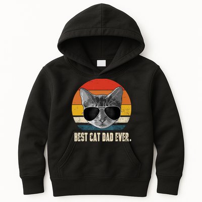 Best Cat Dad Ever Shirt Vintage Retro Cat Daddy Cat Father TShirt Kids Hoodie