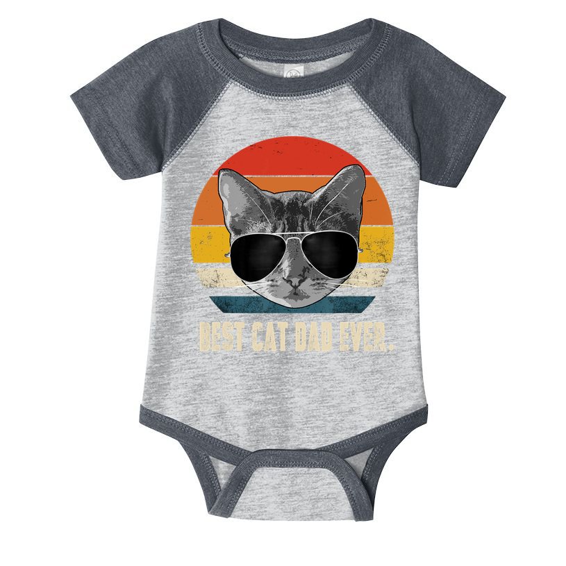 Best Cat Dad Ever Shirt Vintage Retro Cat Daddy Cat Father TShirt Infant Baby Jersey Bodysuit