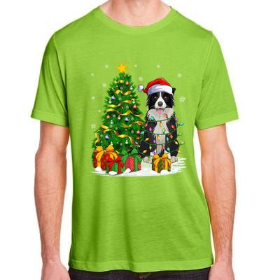 Border Collie Dog Lover Xmas Santa Border Collie Christmas Gift Adult ChromaSoft Performance T-Shirt