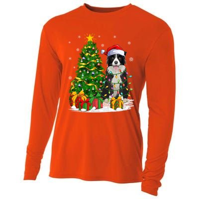 Border Collie Dog Lover Xmas Santa Border Collie Christmas Gift Cooling Performance Long Sleeve Crew