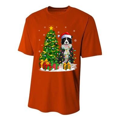 Border Collie Dog Lover Xmas Santa Border Collie Christmas Gift Performance Sprint T-Shirt