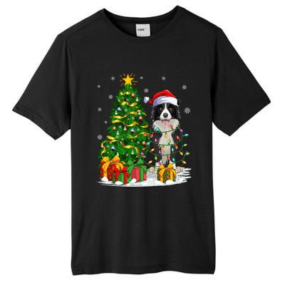 Border Collie Dog Lover Xmas Santa Border Collie Christmas Gift Tall Fusion ChromaSoft Performance T-Shirt