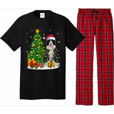 Border Collie Dog Lover Xmas Santa Border Collie Christmas Gift Pajama Set