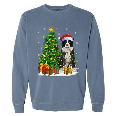 Border Collie Dog Lover Xmas Santa Border Collie Christmas Gift Garment-Dyed Sweatshirt